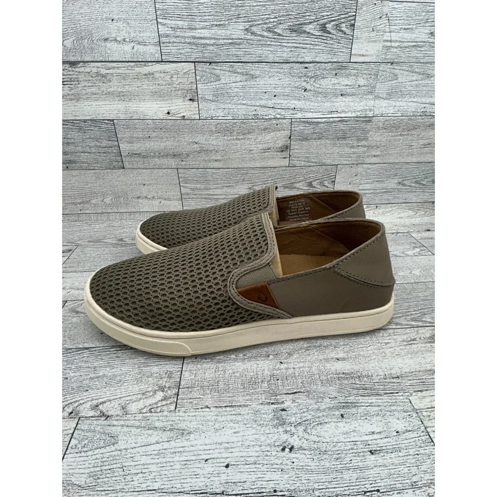 Olukai Pehuea Mesh Slip On Sneakers Olive Green Womens Size 6.5‎